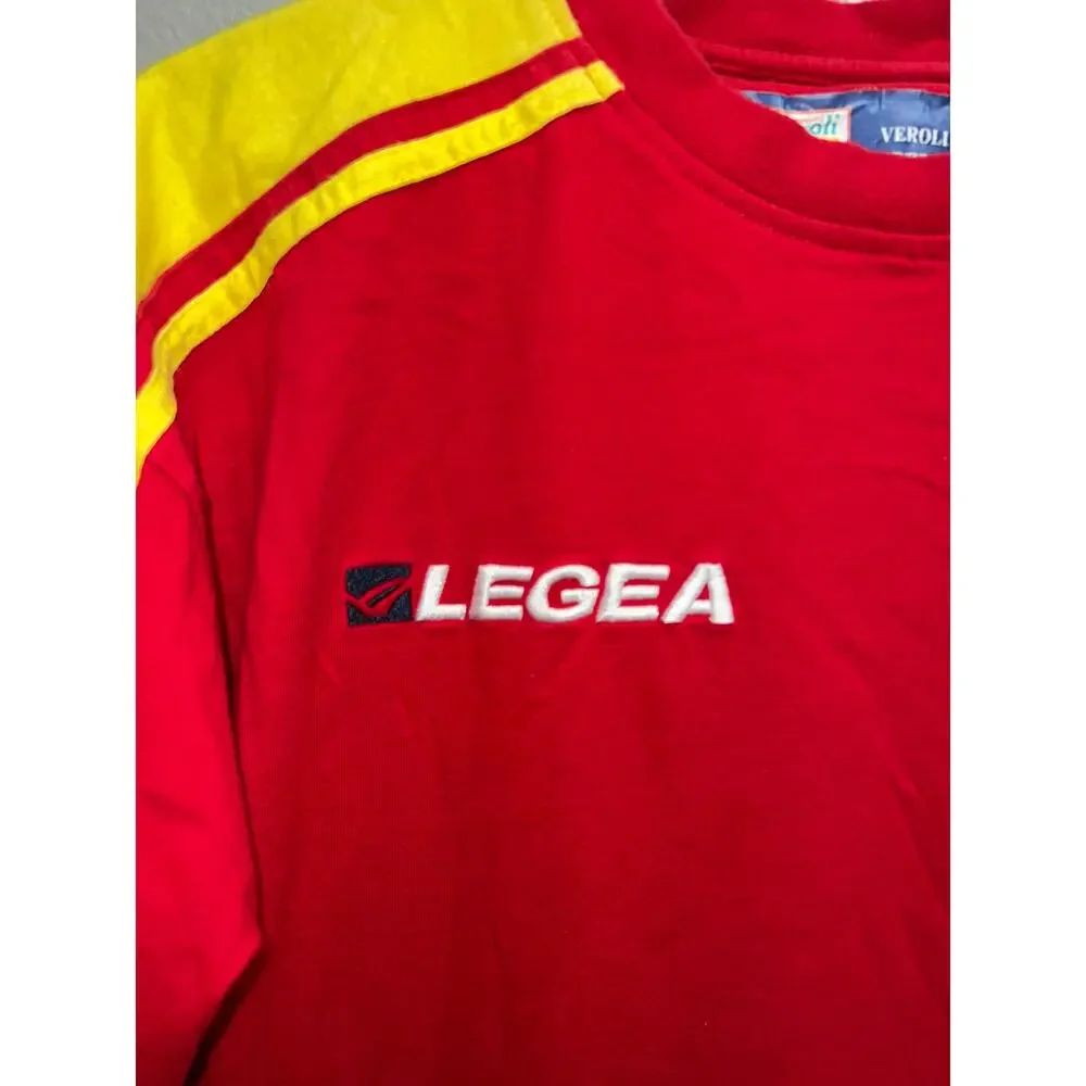 Vintage Veroli Basket Shirt Legea Italian Basketball Team Red Yellow Sports Tee